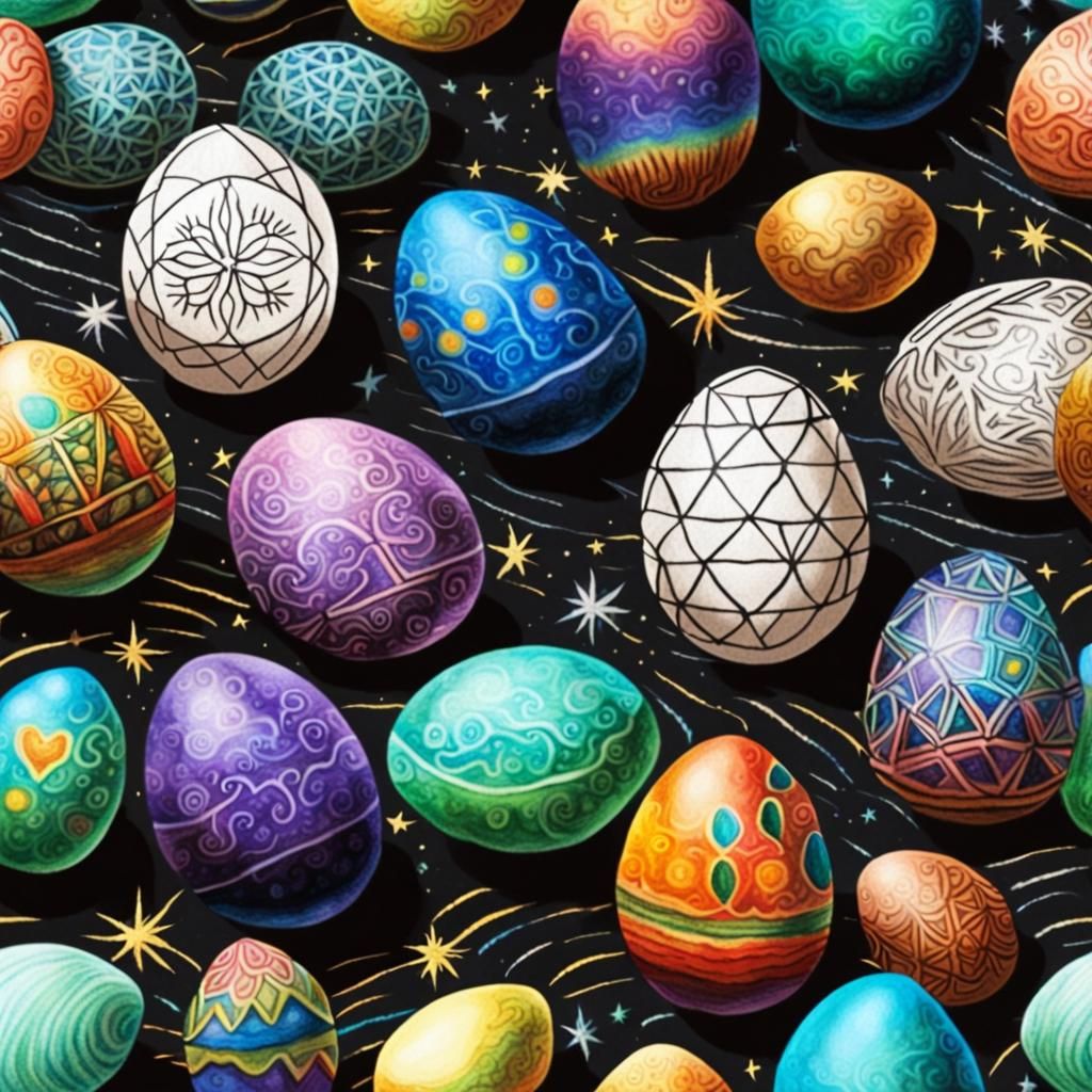 Mystical Cascarones Eggs: Tree of Life in Childlike Surreali...