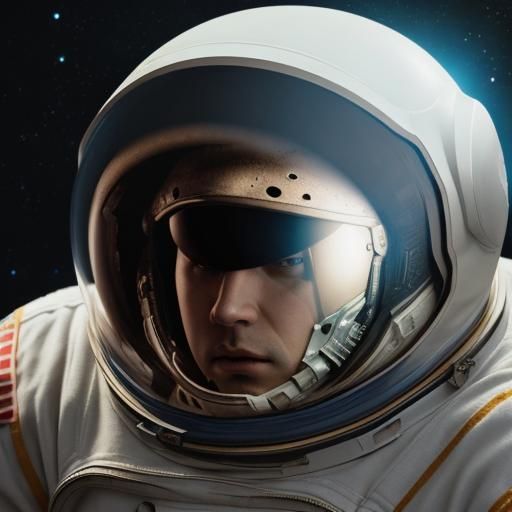 Cracked Helmet Spacesuit: Evocative Movie Poster