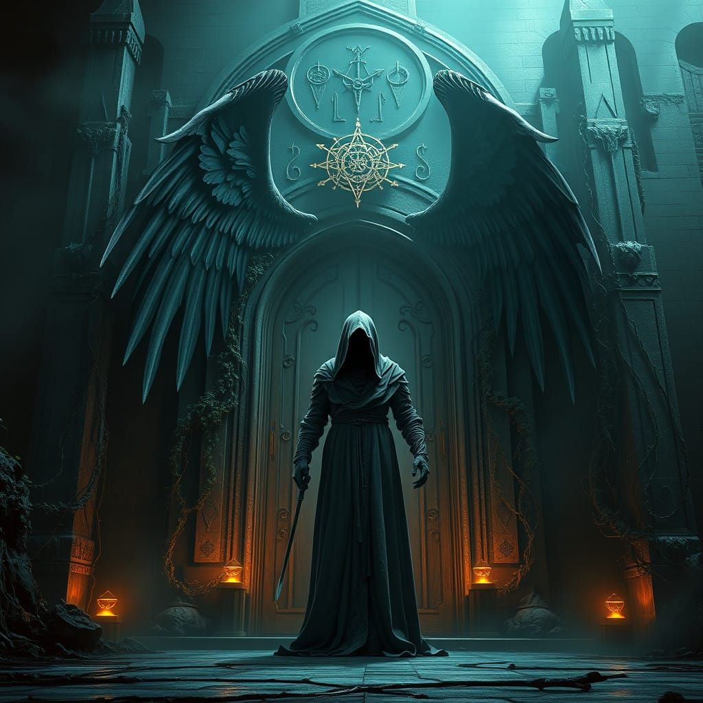 The Angel of Death in Dark, Mystical Realm