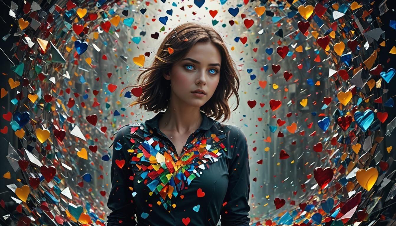 Shattered Glass Heart: Detailed Matte Painting