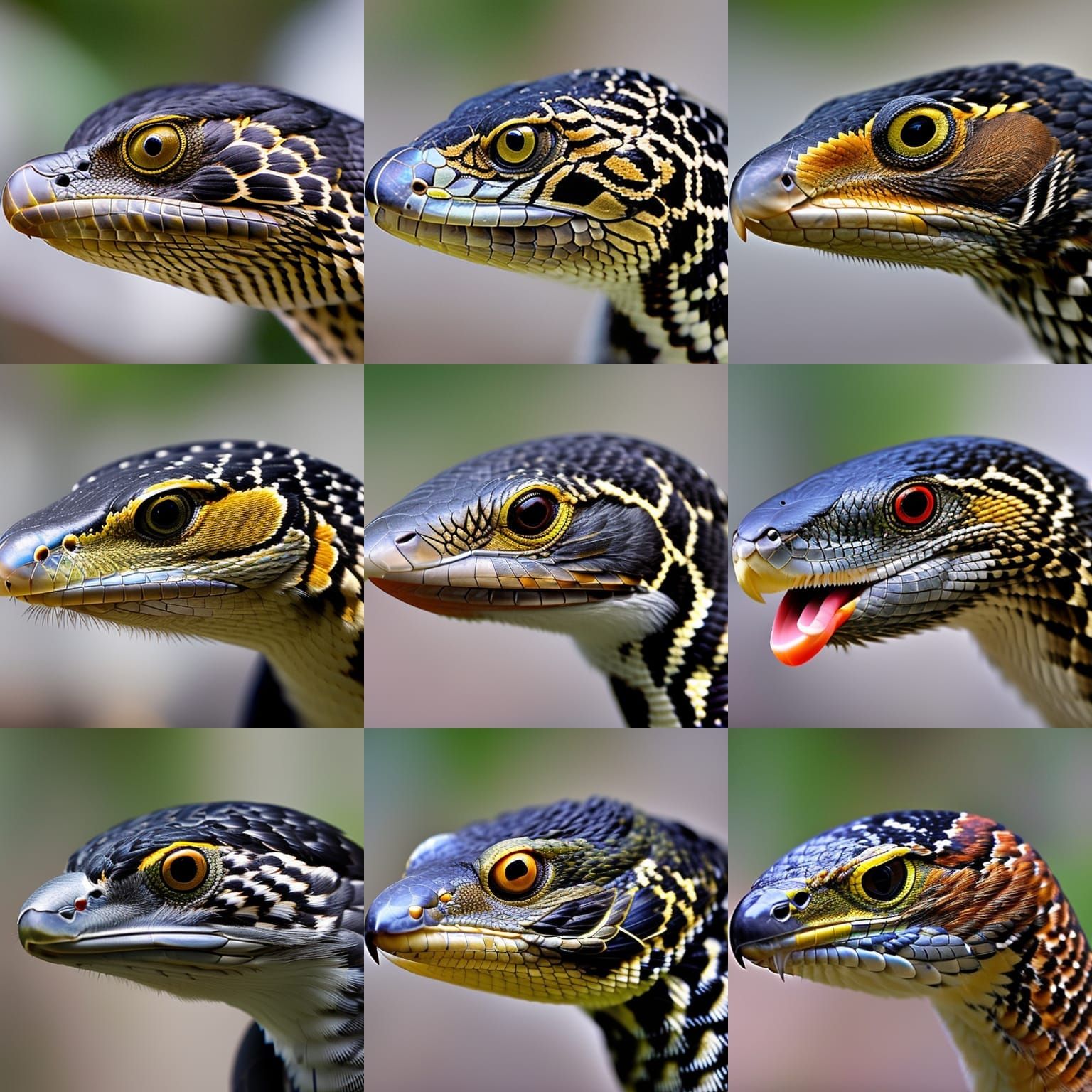 Surreal Snake to Bird Transformation