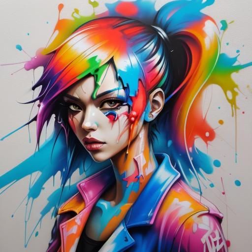 Graffiti Waifu in Ultra Quality Street Art