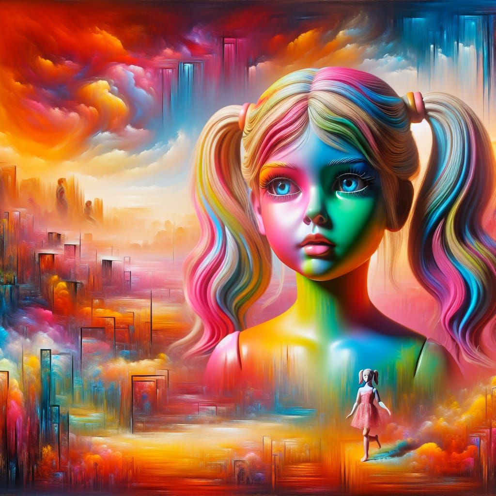 Psychedelic Doll Odyssey: Surreal Dreamscape