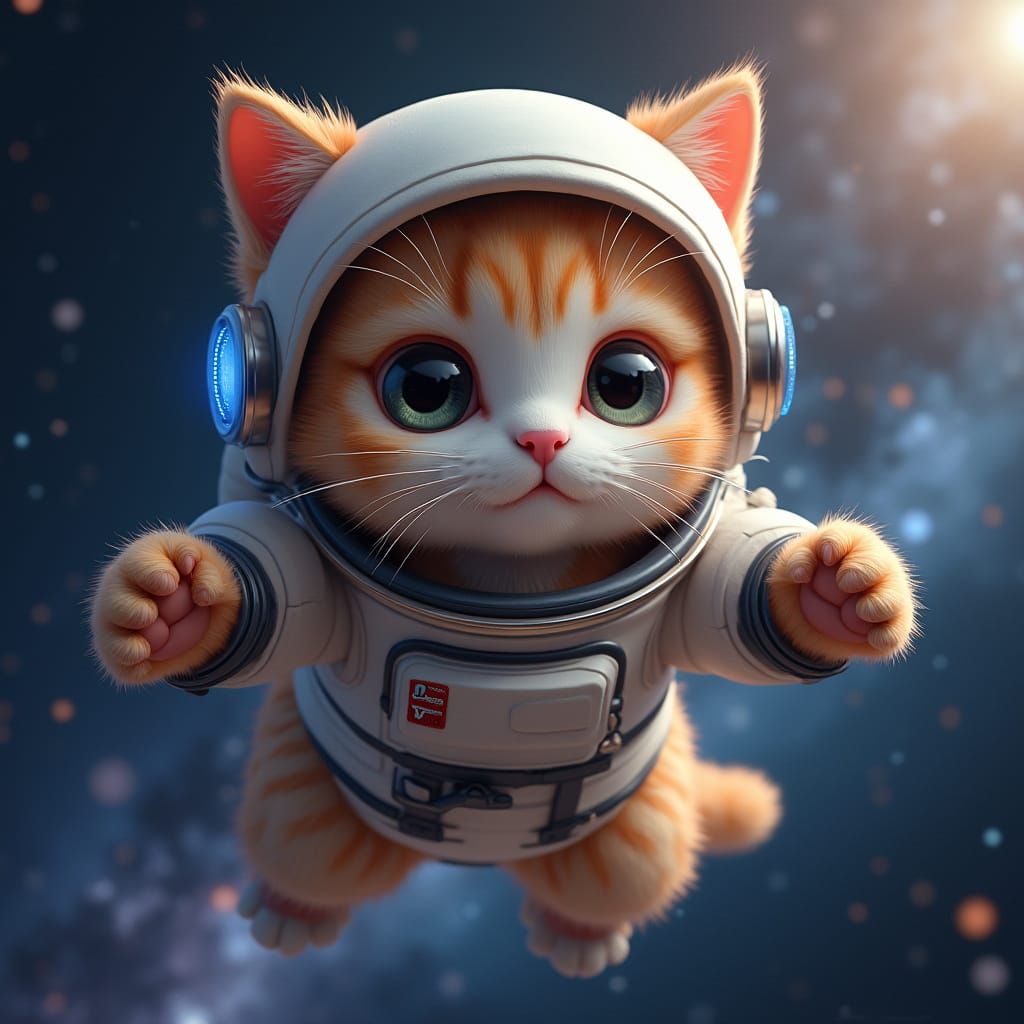 Astronaut Birman Cat in Space