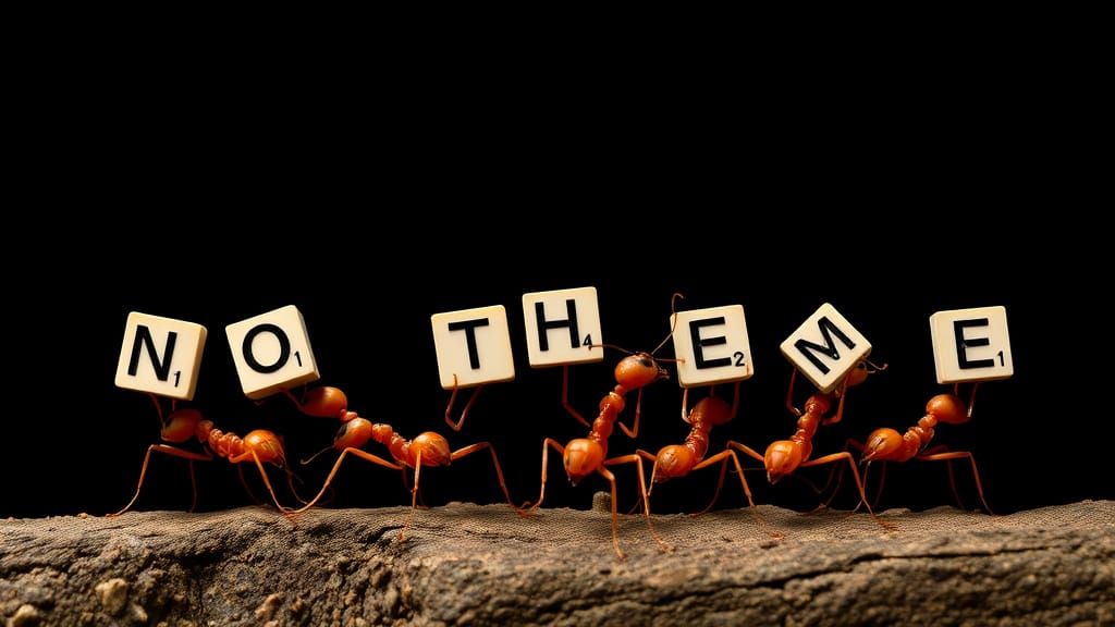7 Ants Spell Out a Word in Line