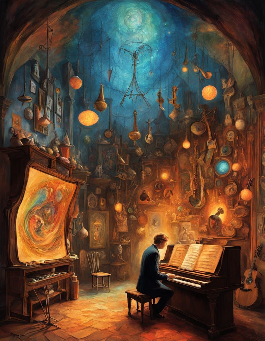 Magical Artists Studio in Ethereal Painterly Style