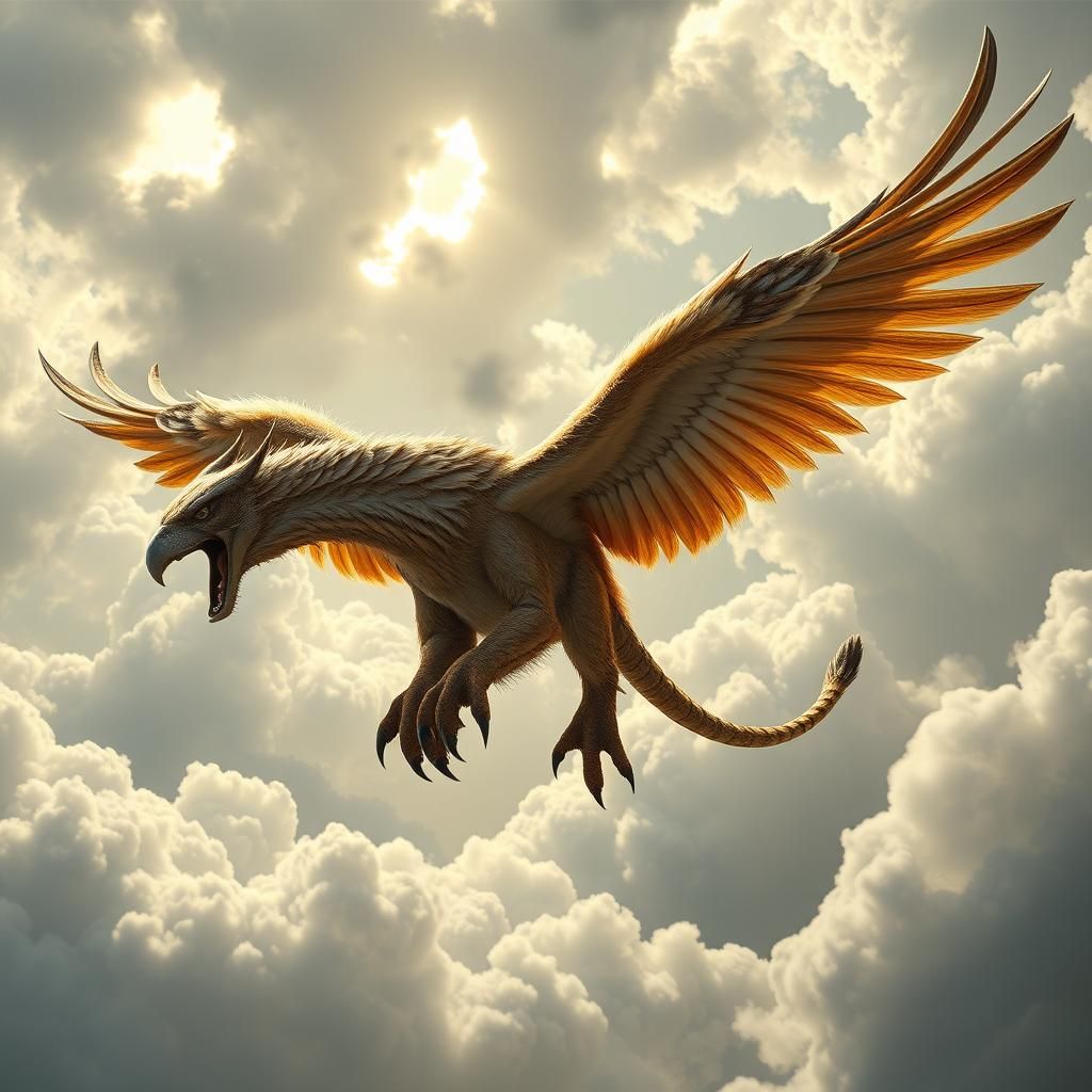 Majestic Griffin Flight: Diatryma-Sabertooth Hybrid