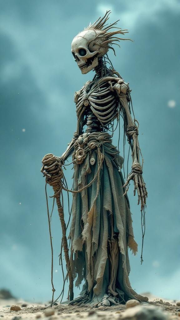 Weathered Marionette Priest in Dark Surrealist Style