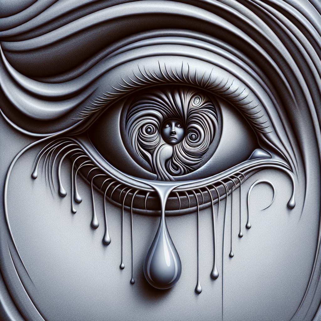 Tearful Reflection: An Eye Within a Teardrop