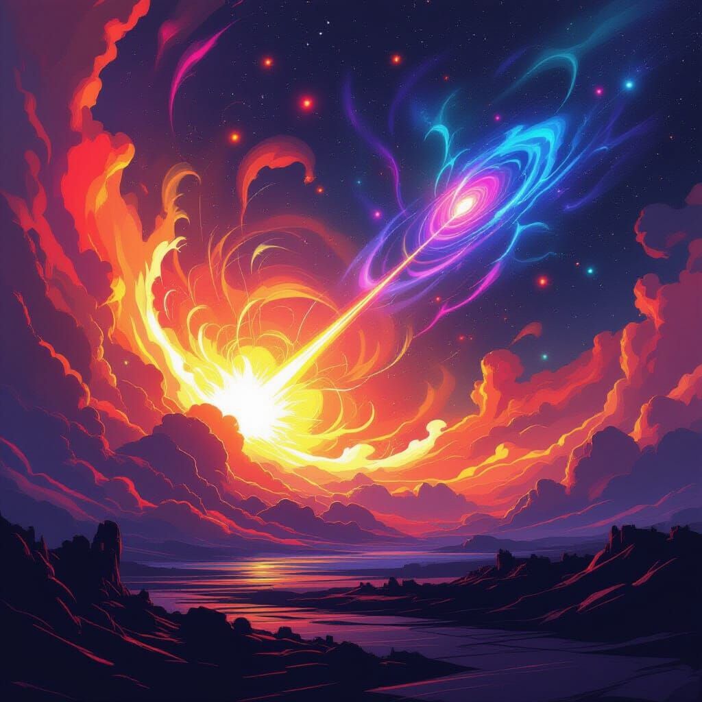 Radiant Solar Flares in Futuristic Concept Art Style