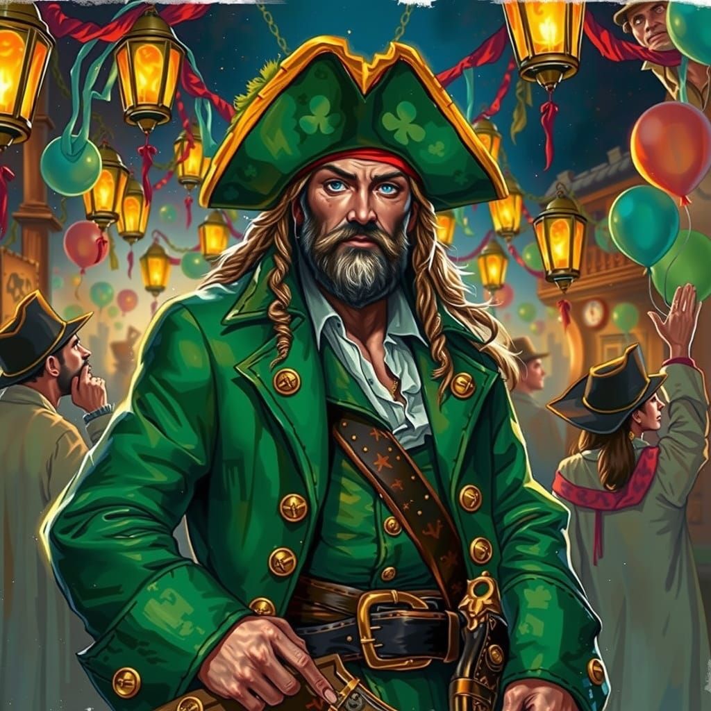Pirate Saint Patrick's Day Fantasy in Frazetta and Afremov S...