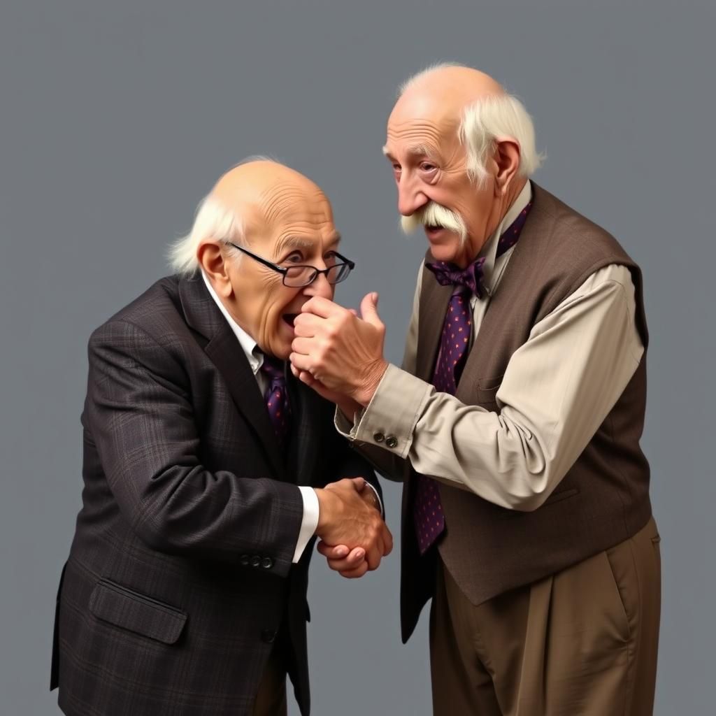 Humorous Old Gentlemen's Secret Handshake