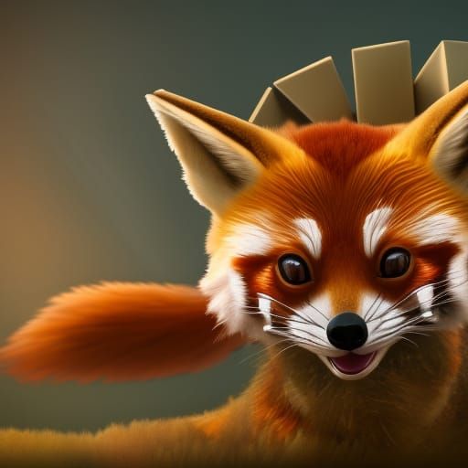 Red Panda Fennec Fox Hybrid in Detailed Digital Art