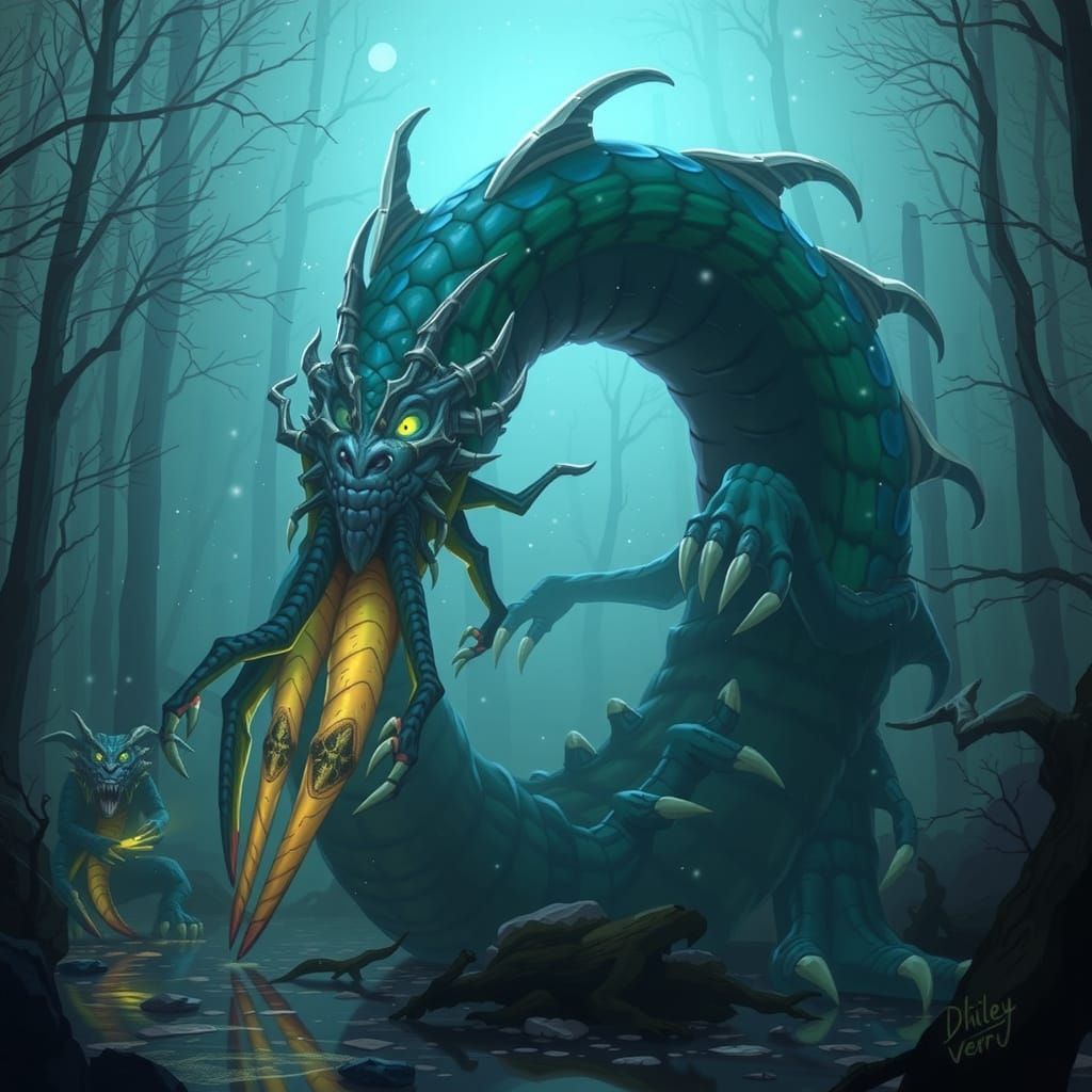 Fierce Monster in a Cyberpunk Aesthetic