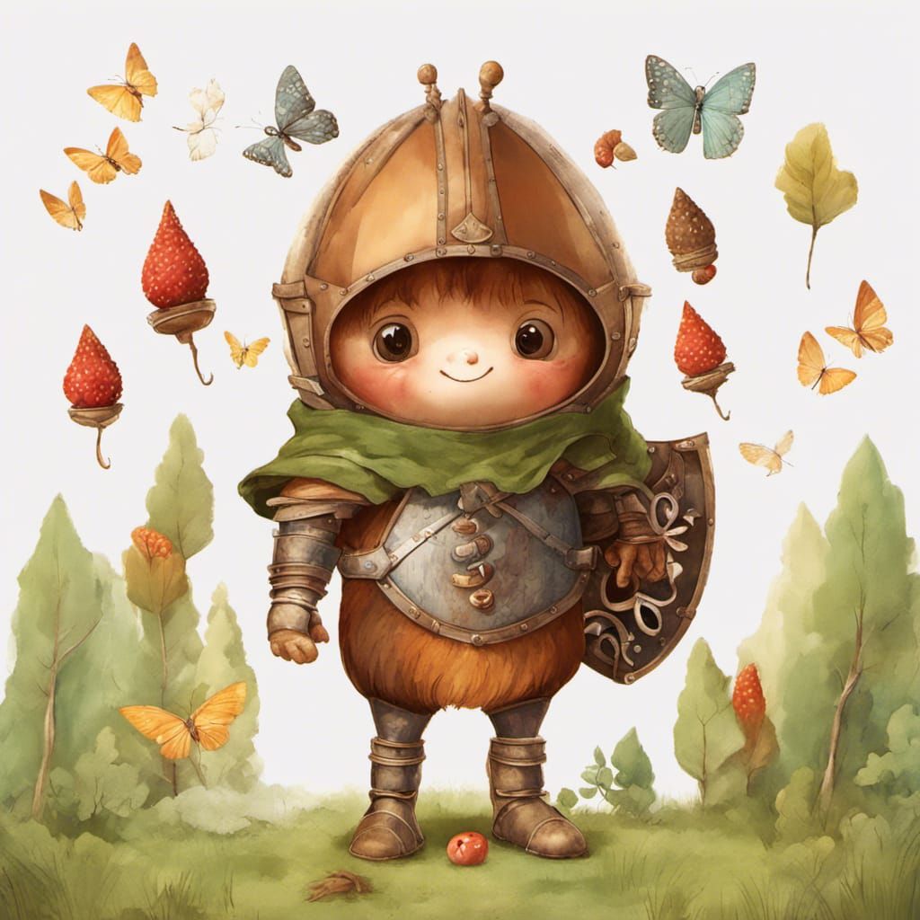 Adorable Chestnut Knight in Forest Scene