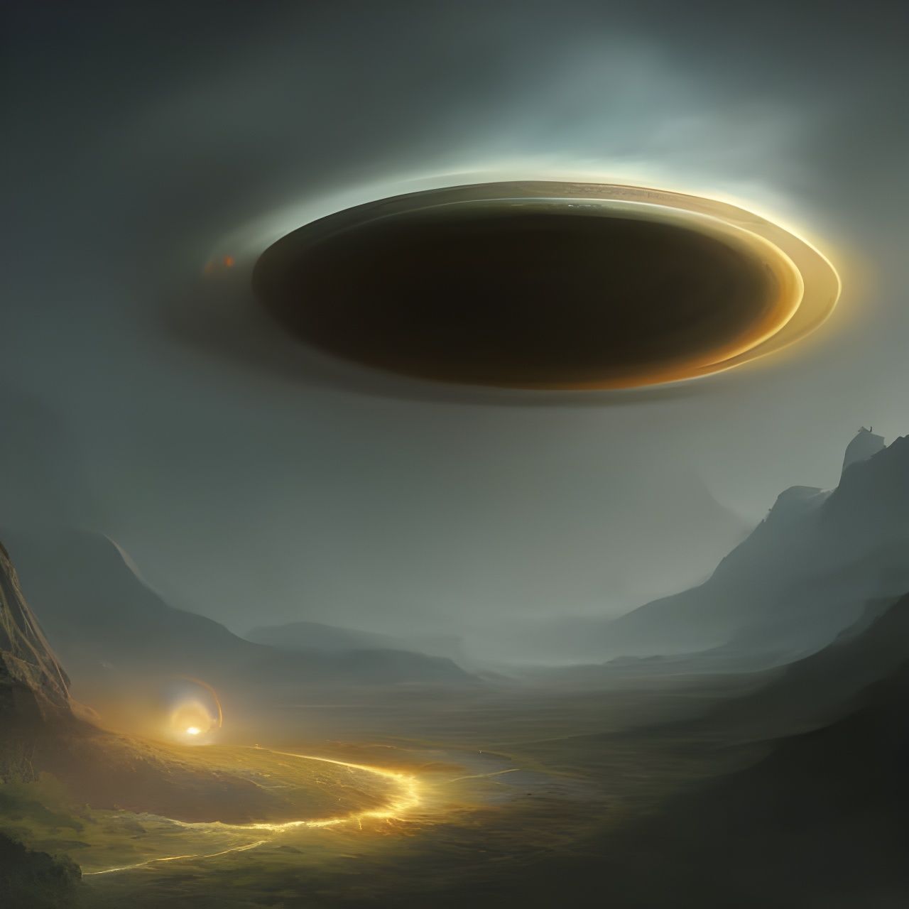 Epic Flying Saucer Digital Matte Painting