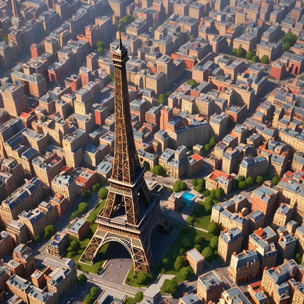 Eiffel Tower: Pixar-Style 3D Digital Art