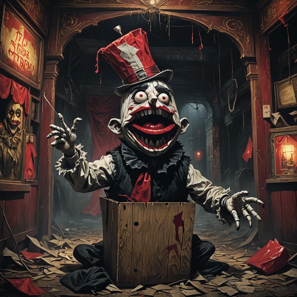 Gothic Sock Puppet Emerges, Dark Carnival Art
