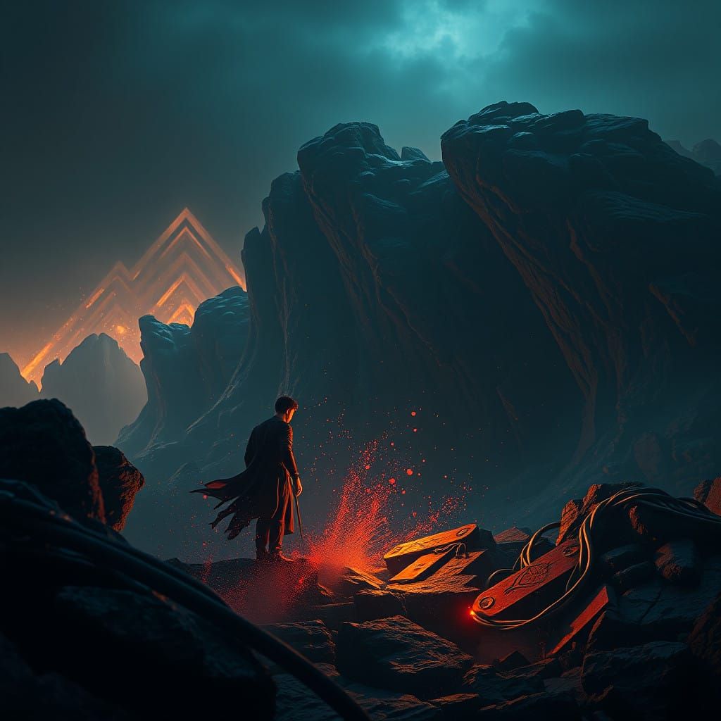 Two Men in a Mysterious Dark Realm