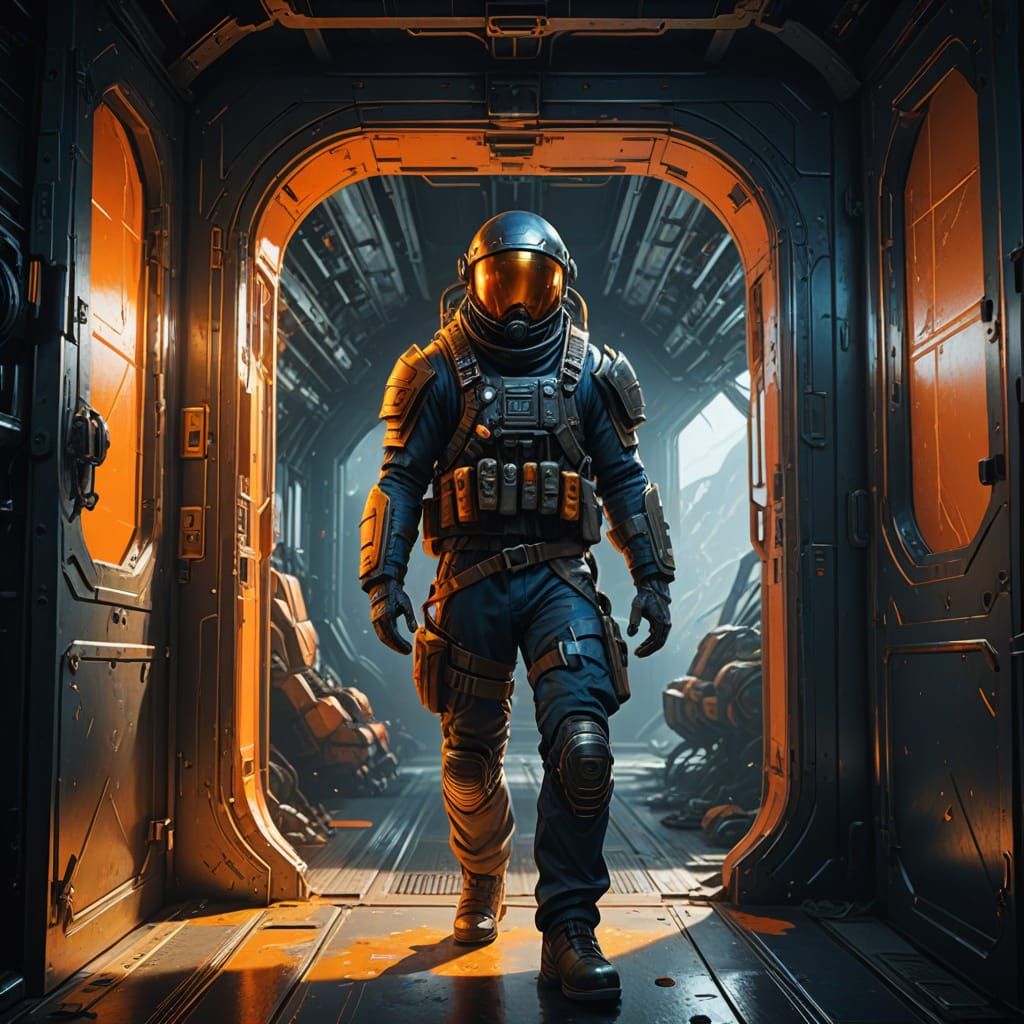 Epic Parachutist in Vibrant Fantasy Airplane