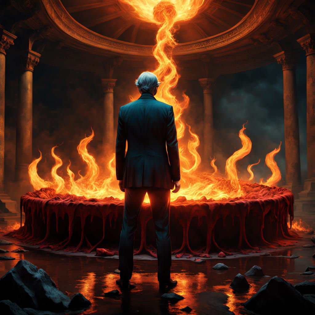 A Greedy Politician Tormented in Dante's Hellish Realm