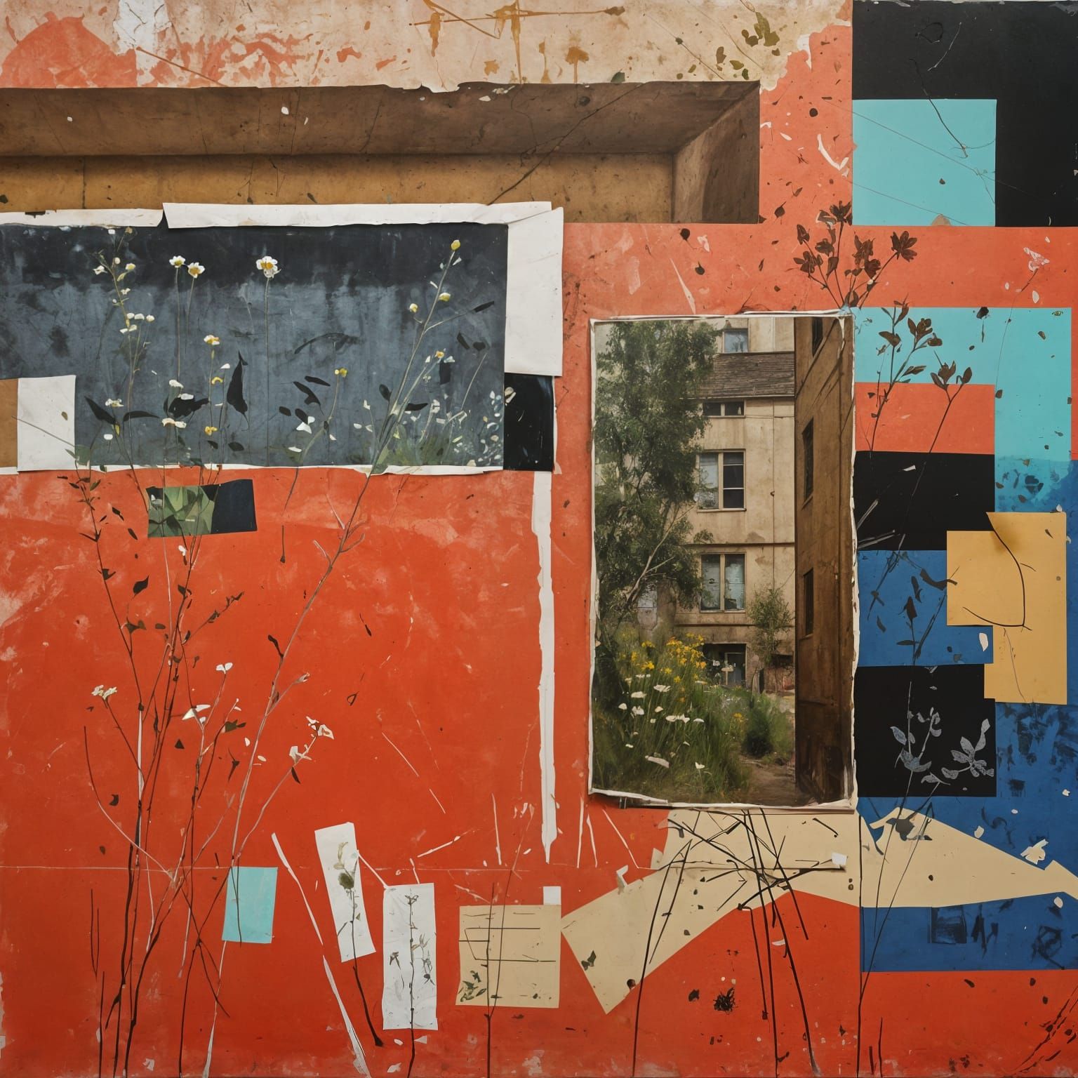 Expressive Urban Sketch Collage with Nature