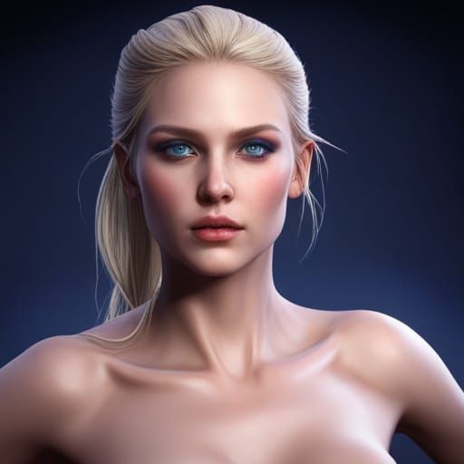 Blonde Girl with Blue Eyes: Fantasy Concept Art