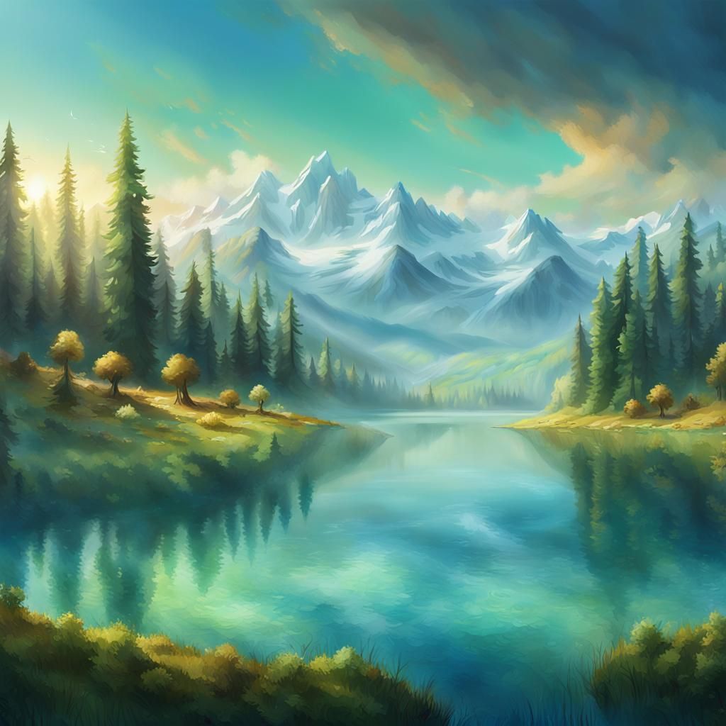 Epic Fantasy Landscape in Romanticism Style