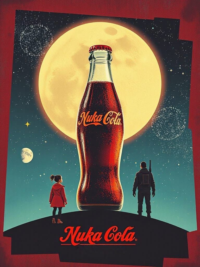 Retrofuturistic Sci-Fi Nuka Cola Poster Art