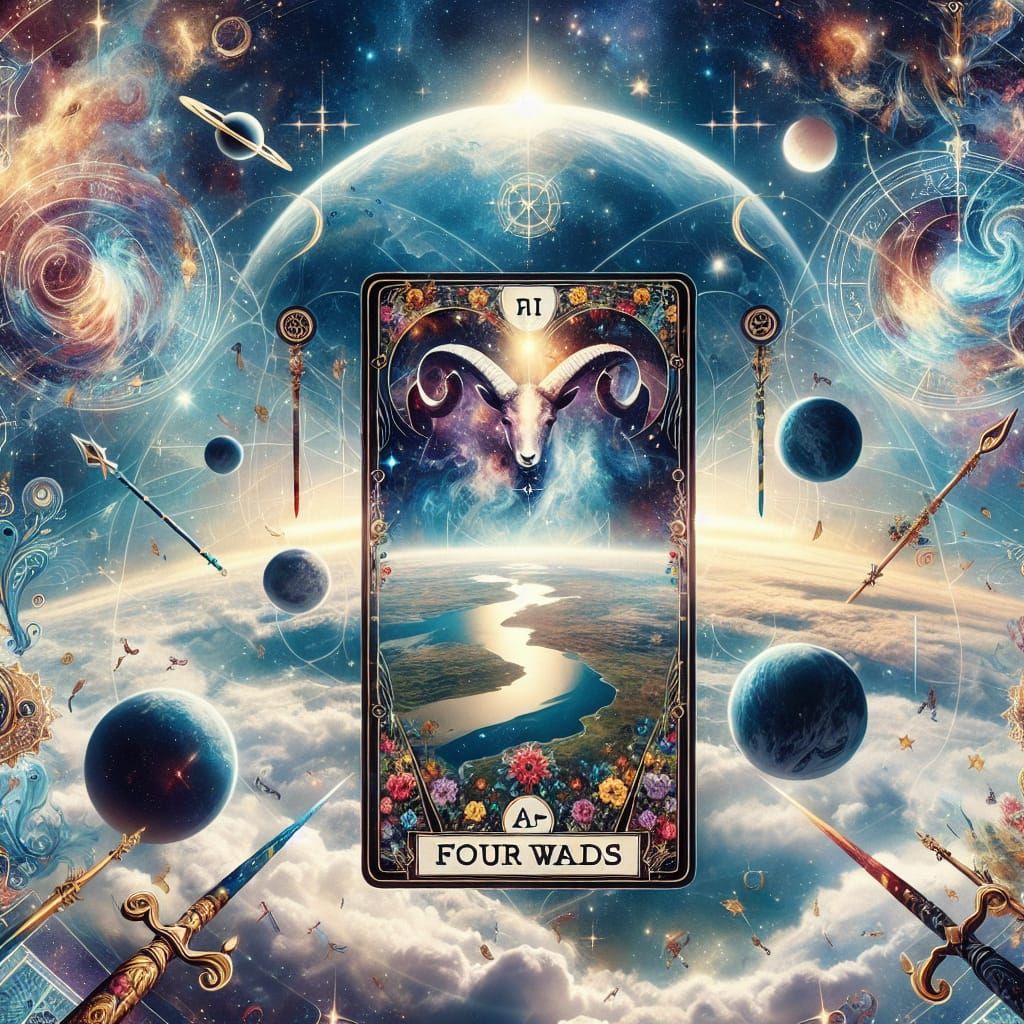 Aries Tarot Journey: Cosmic Wands and Swords