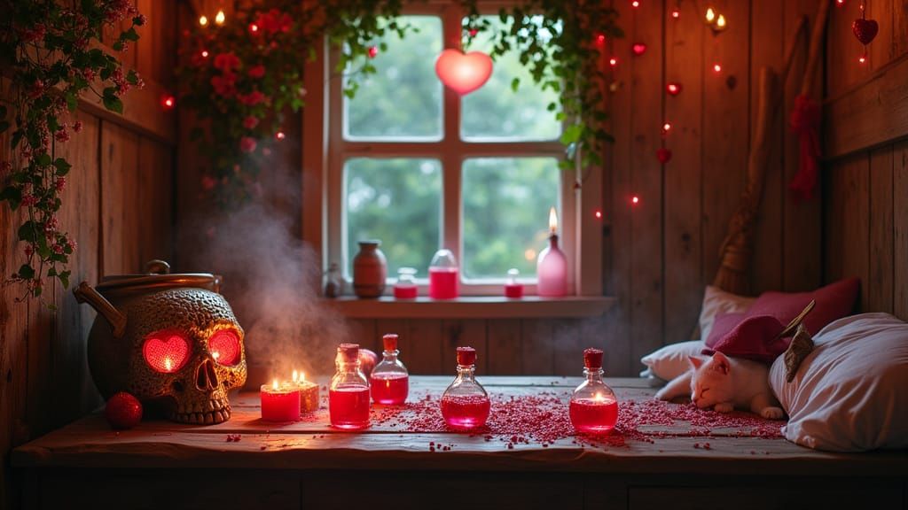 Whimsical Witch's Hut on Valentine's Day