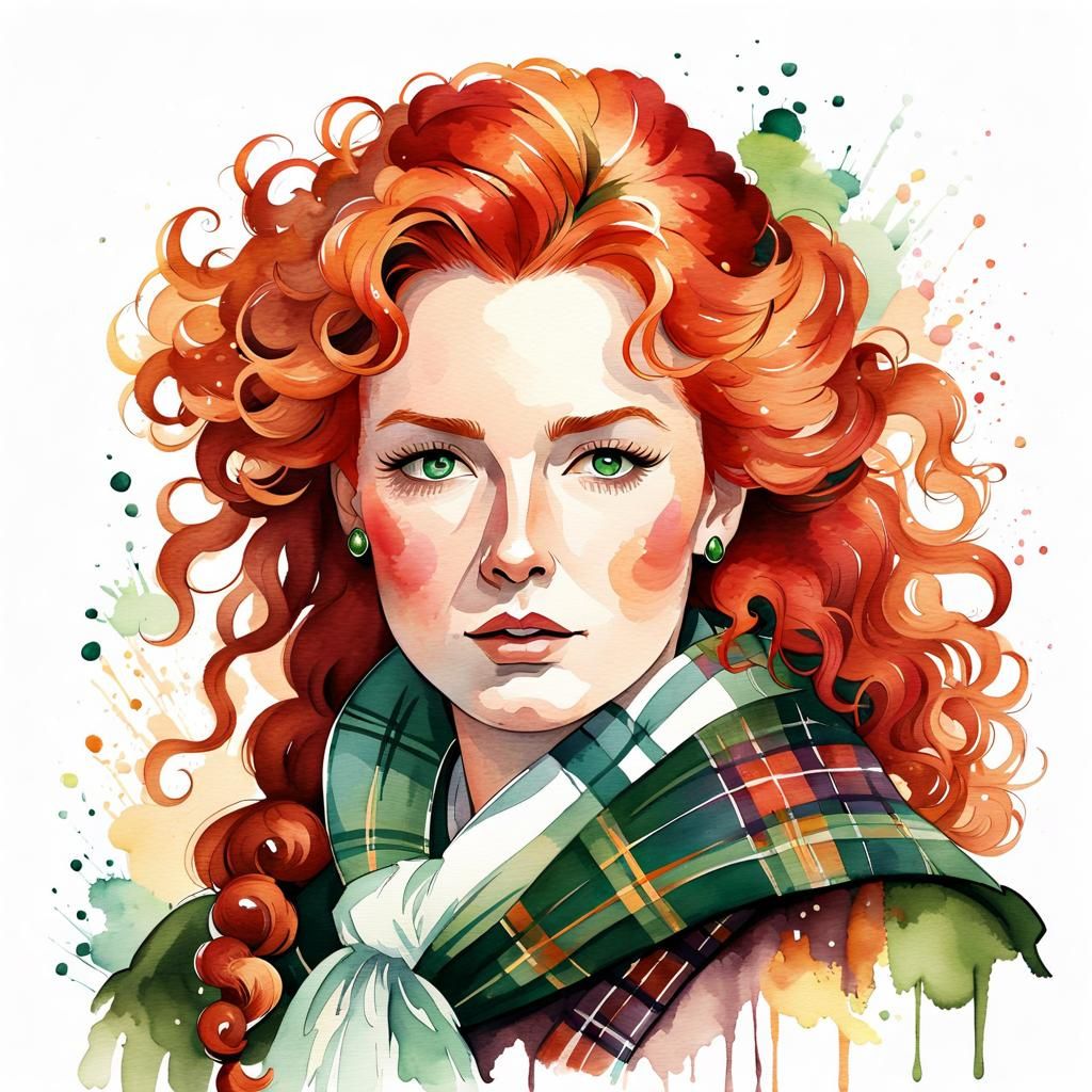 Watercolor Portrait of Scottish Clan Leader