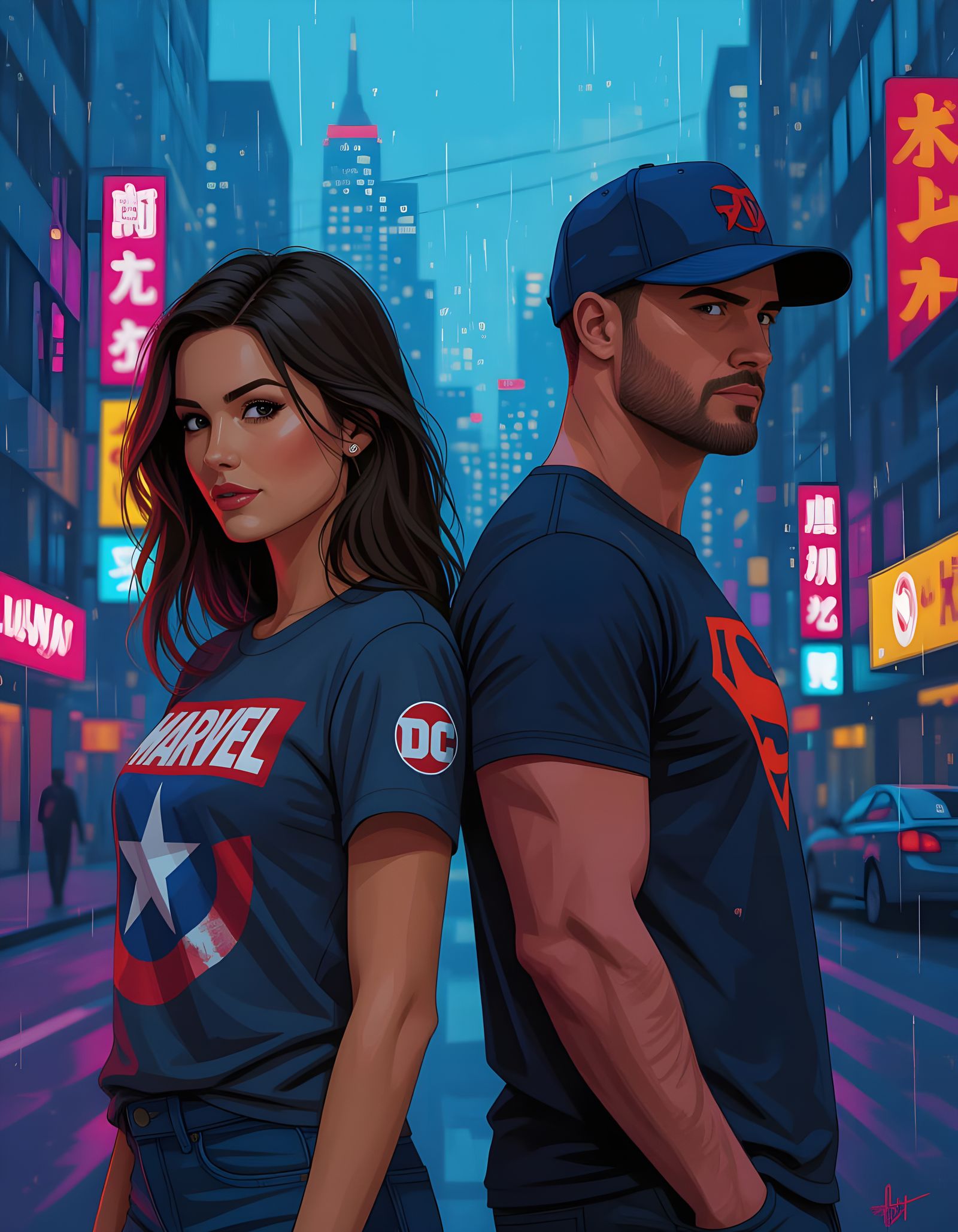 Marvel vs DC Combined Logo Design