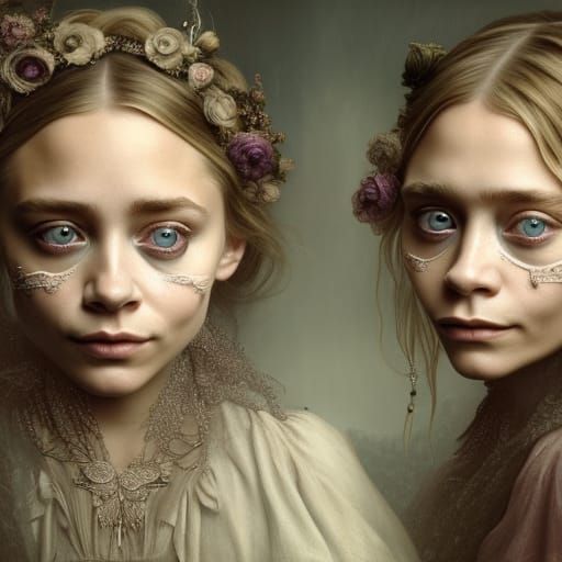 Ethereal Portrait of Witches in Victorian Style