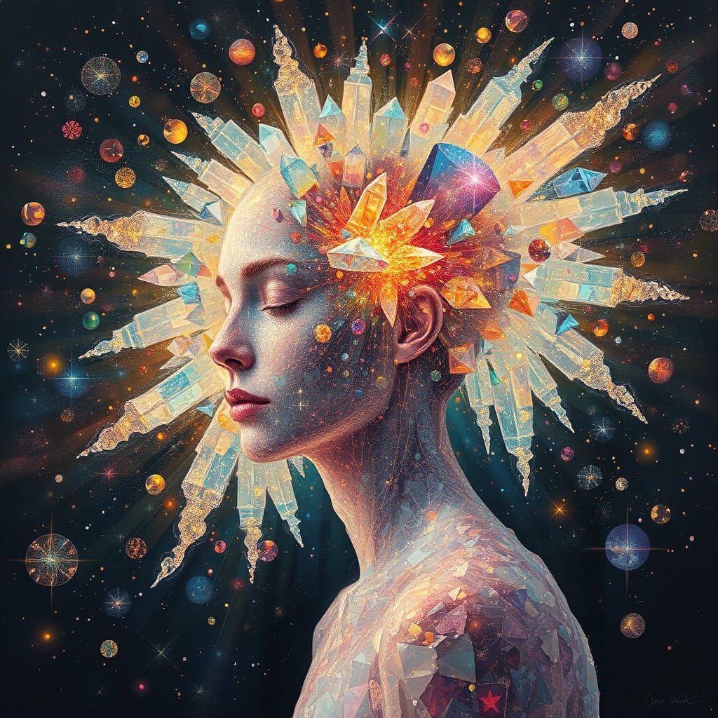 Cosmic Being in Neo-Impressionist Style