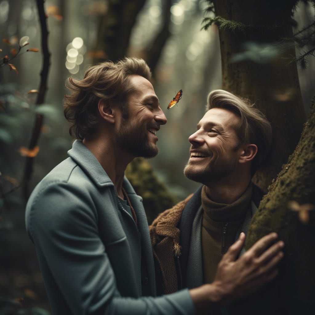 Gay Couple in a Magical Forest