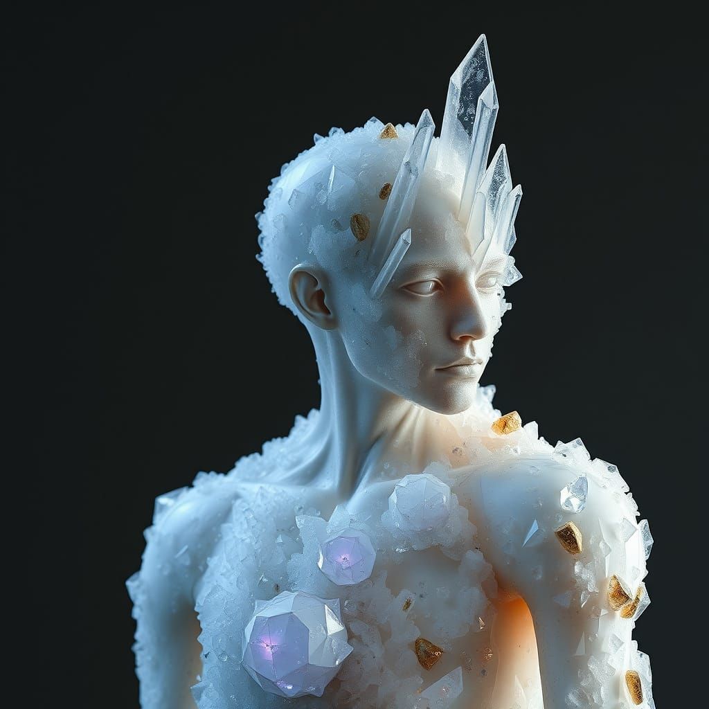 Crystalline Humanoid Figure in Sci-Fi Style