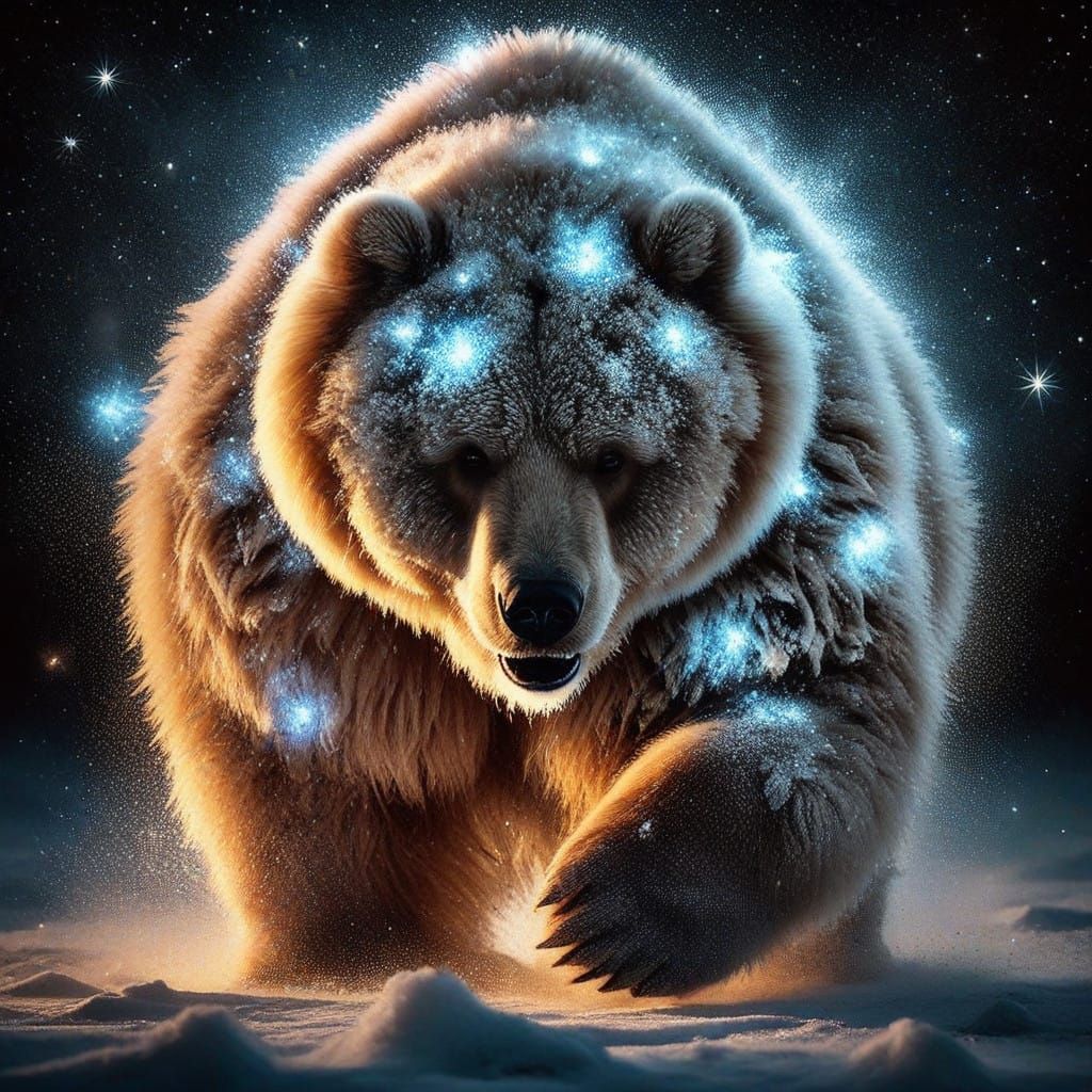 Majestic Kodiak Bear Enveloped in Ethereal Glow