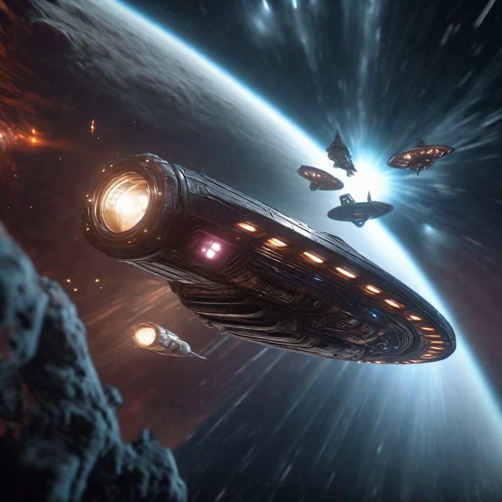 Spaceships Soaring Through a Realistic Wormhole