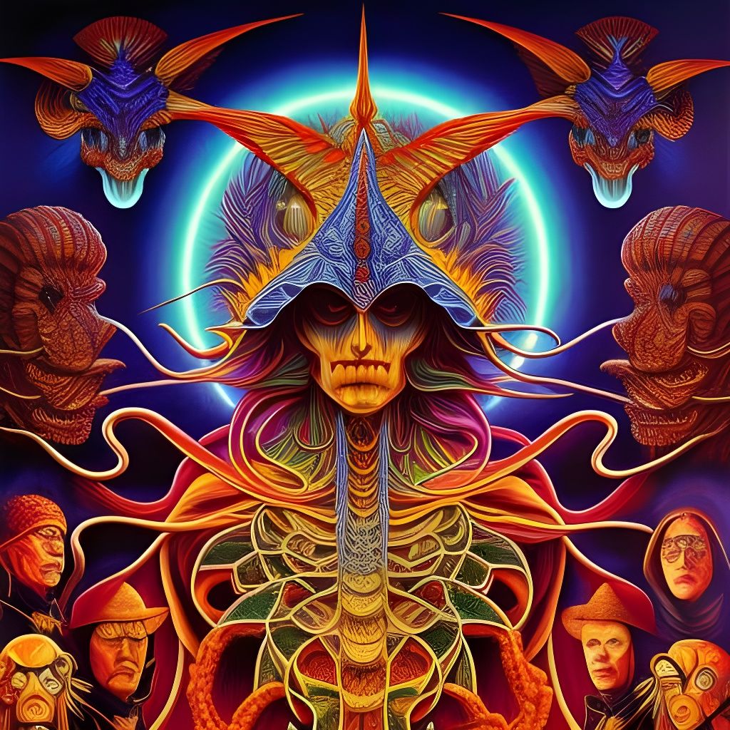 Horrifying Shadow Government in Surrealist Style