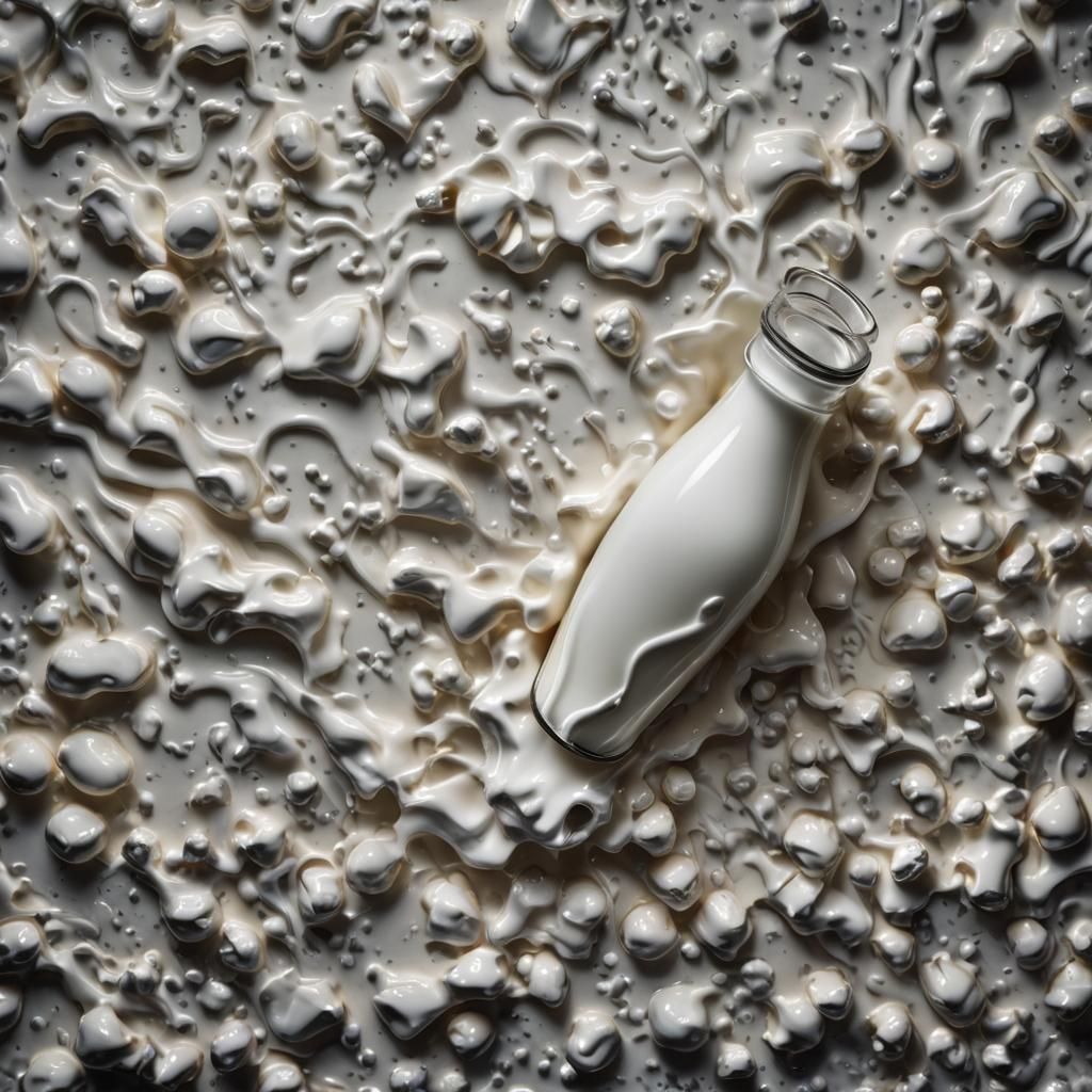 Hyperrealistic Glass of Milk Still Life