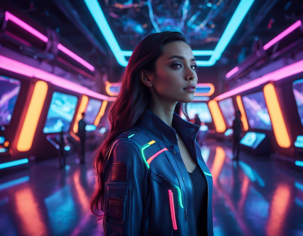 High Tech Travel Agent Amidst Starships