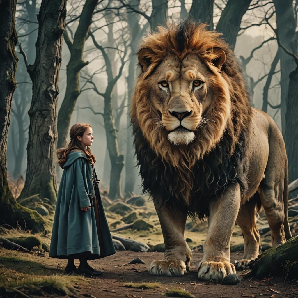 Dramatic Book Cover: Lion, Witch, Wardrobe