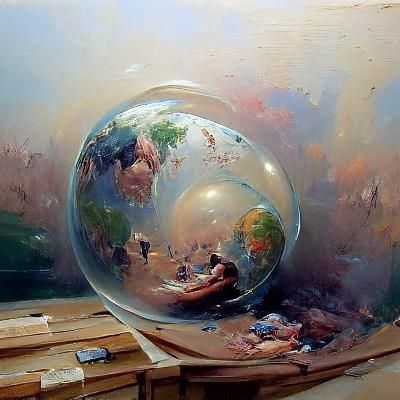 World in a Bubble: Oil Painting