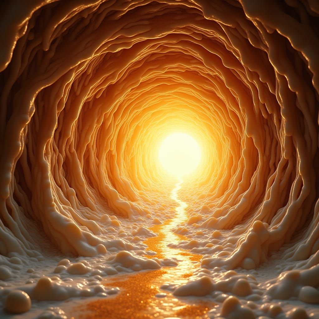 Cosmic Coffee Portal in Hyperrealistic Digital Art