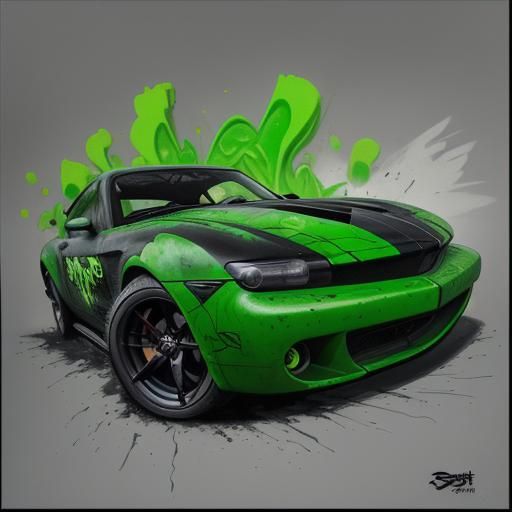 Shego Drives a Fire-Wheeled Car, Graffiti Art