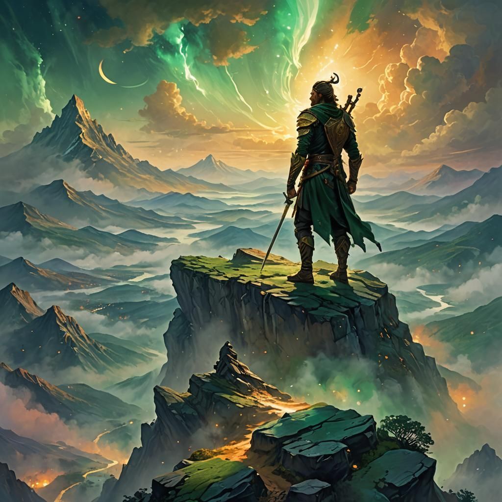 Celestial Horizon: Warrior in Celtic Armor