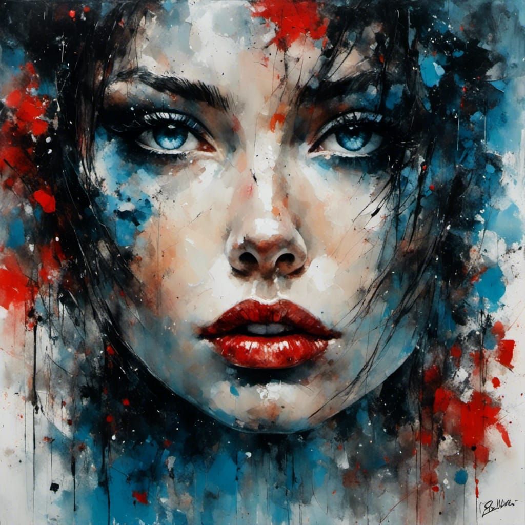 Expressive Portrait of Woman with Realistic Features