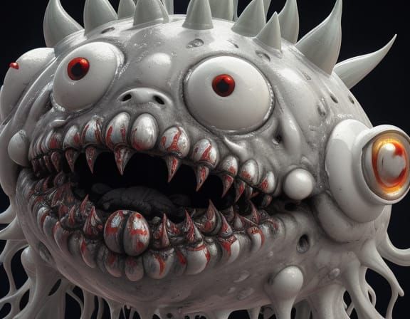 Grotesque Pimple Monster in Art Deco Style