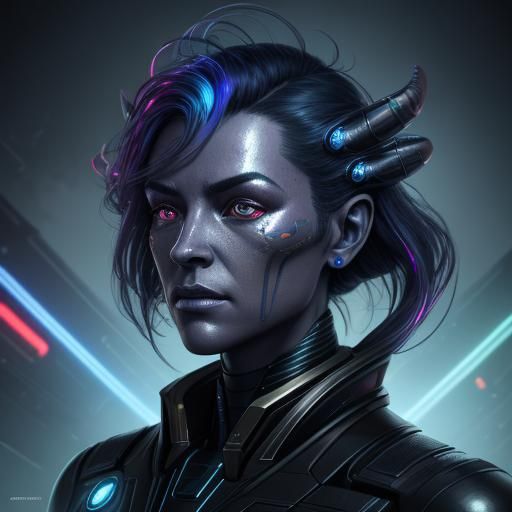 Alien Attendant Fuels Spaceship in Nebula: Concept Art